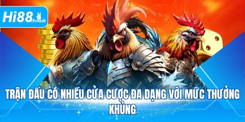 Trận đấu có nhiều cửa cược đa dạng với mức thưởng khủng